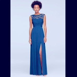 David’s Bridal Horizon Lace Top Bridesmaid Dress